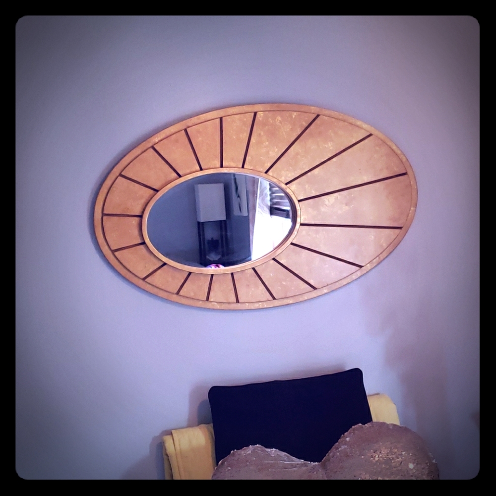 Large gold wall mirror, 36x22"